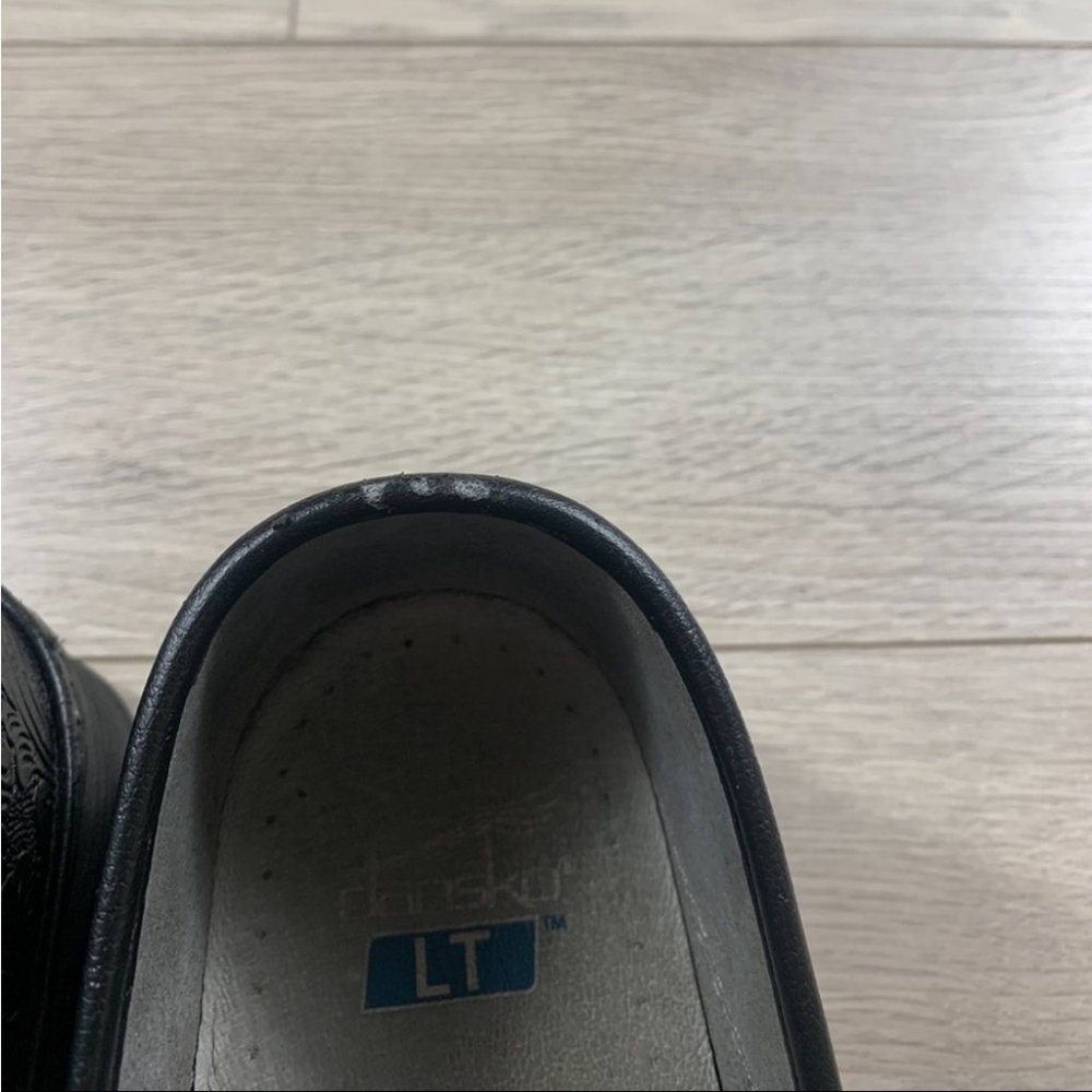 DANSKO Black LT PRO Nursing Clog Shoes Floral Tooled - Picture 7 of 11